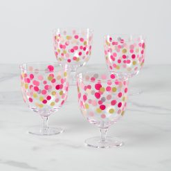 Lenox Everyday Flatware It's Raining Confetti Short Wine Glasses, Set of 4