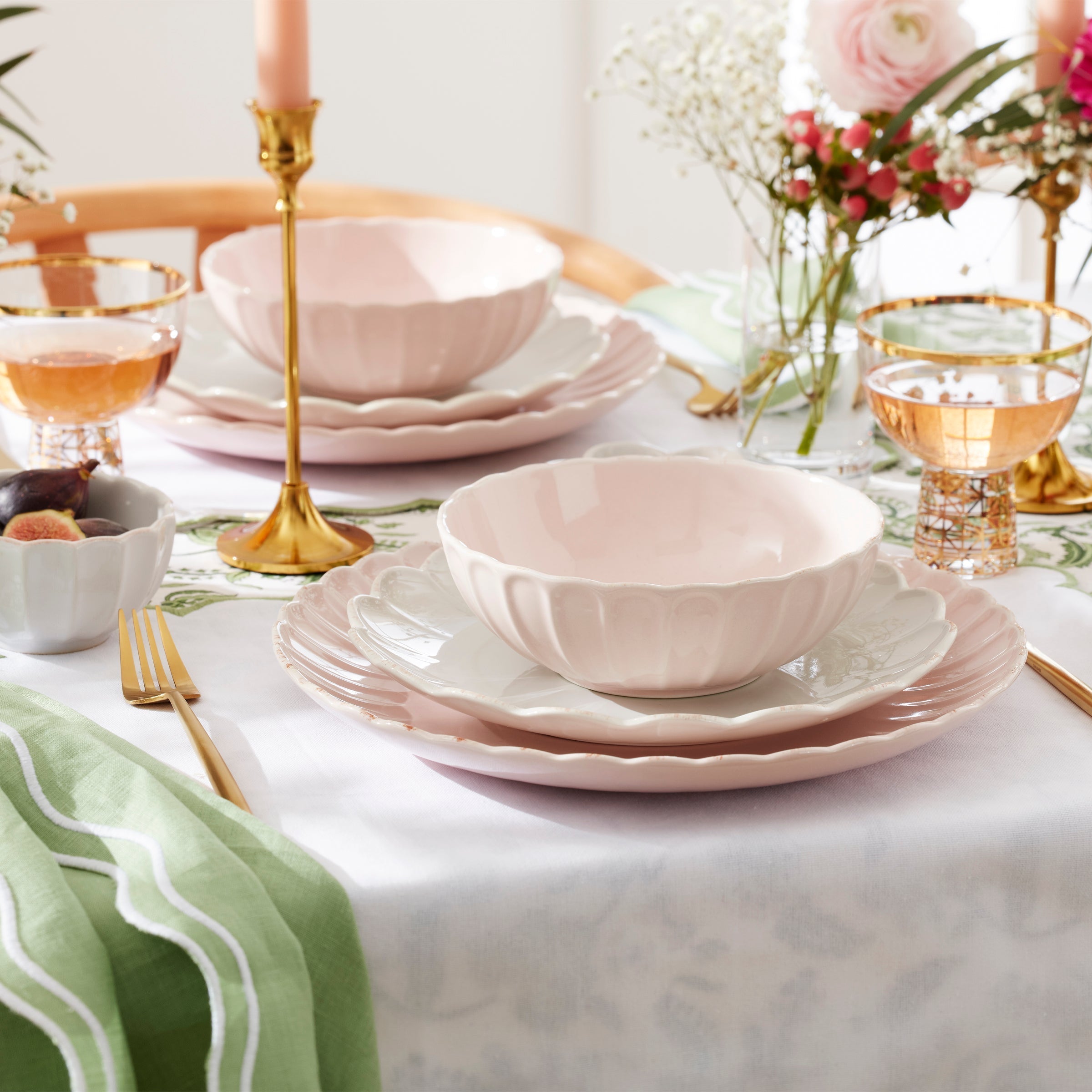 Lenox Everyday Flatware French Perle Scallop Blush 12-Piece Dinnerware Set - Image 2