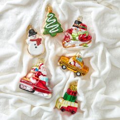Alternative view of Lenox Everyday Flatware Retro Blown Glass Santa on Snowmobile Ornament