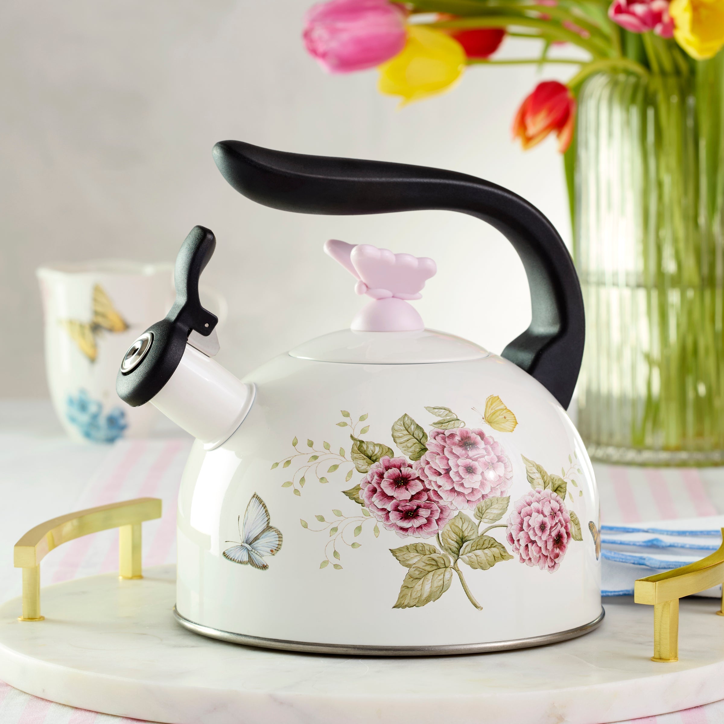 Lenox Everyday Flatware Butterfly Meadow Tea Kettle - Image 3