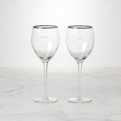 Lenox Everyday Flatware Cheers To Us Sweet & Dry Wine Glasses, Set of 2