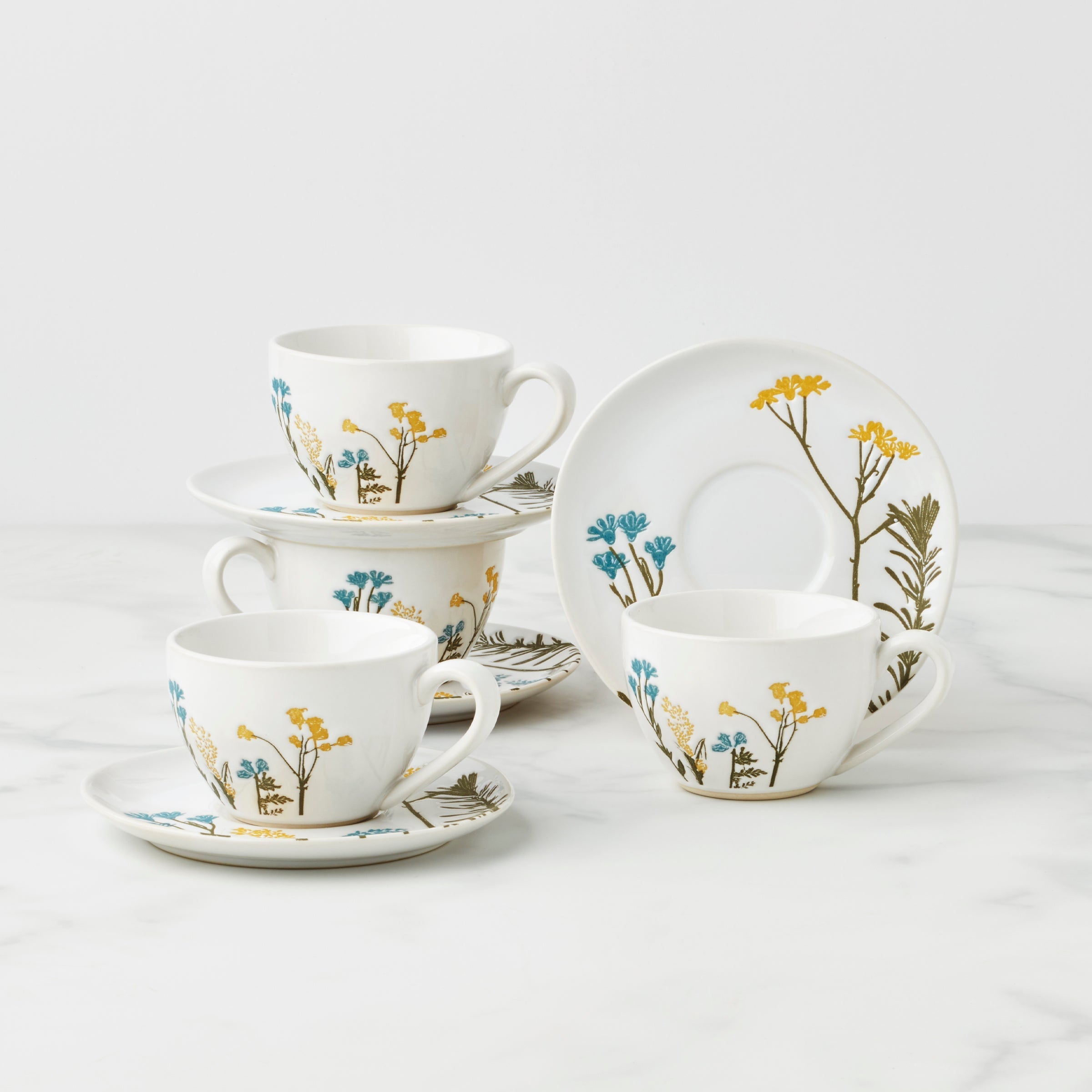 Lenox Everyday Flatware Wildflowers 8-Piece Espresso Cups & Saucers Set