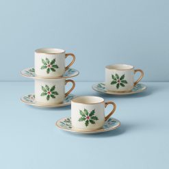 Lenox Everyday Flatware Holiday Espresso Cup & Saucer, Set of 4
