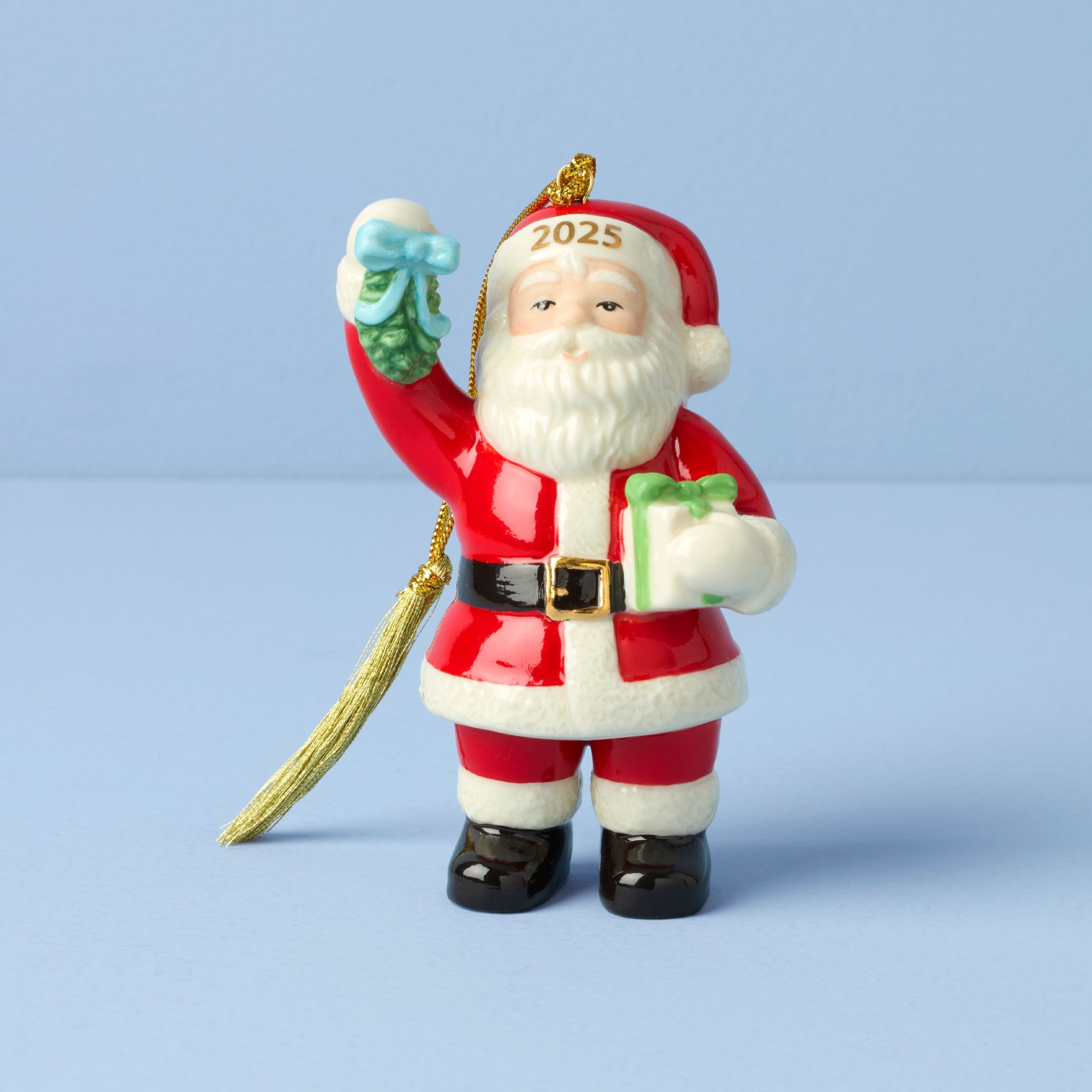 Lenox Everyday Flatware 2025 Santa with Mistletoe Ornament