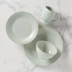 Lenox Everyday Flatware French Perle Groove Ice Blue 4-Piece Place Setting