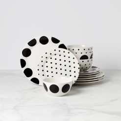 Lenox Everyday Flatware On The Dot 12-Piece Dinnerware Set