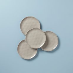 Lenox Everyday Flatware Bay Colors Grey Accent Plates, Set of 4