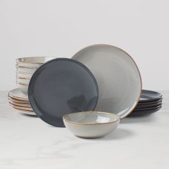 Lenox Everyday Flatware Organic Shades Gray 18-Piece Dinnerware Set
