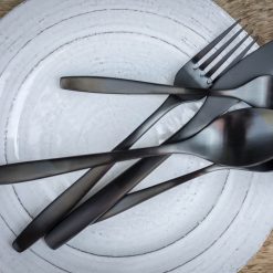 Lenox Everyday Flatware Averie Black Satin 20-Piece Flatware Set