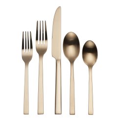 Lenox Everyday Flatware Chefs Table Champagne 20 Piece Flatware Set