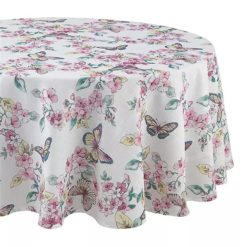 Lenox Everyday Flatware Butterfly Meadow Floral 70x70 Round Tablecloth