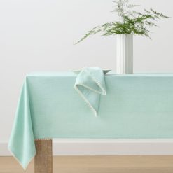 Alternative view of Lenox Everyday Flatware French Perle Solid Ice Blue 60x102 Tablecloth