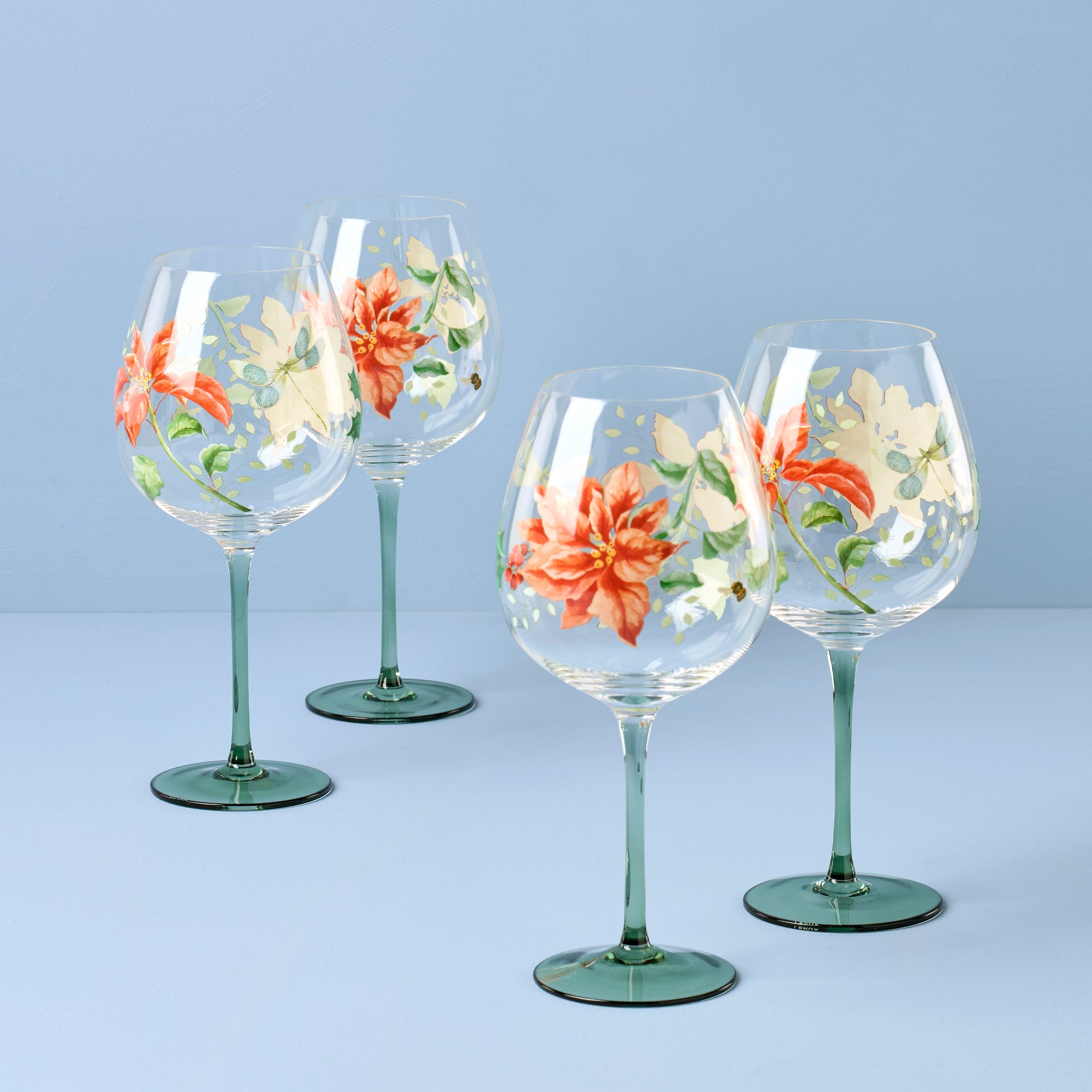 Lenox Everyday Flatware Butterfly Meadow Holiday Balloon Glasses, Set of 4 - Image 2