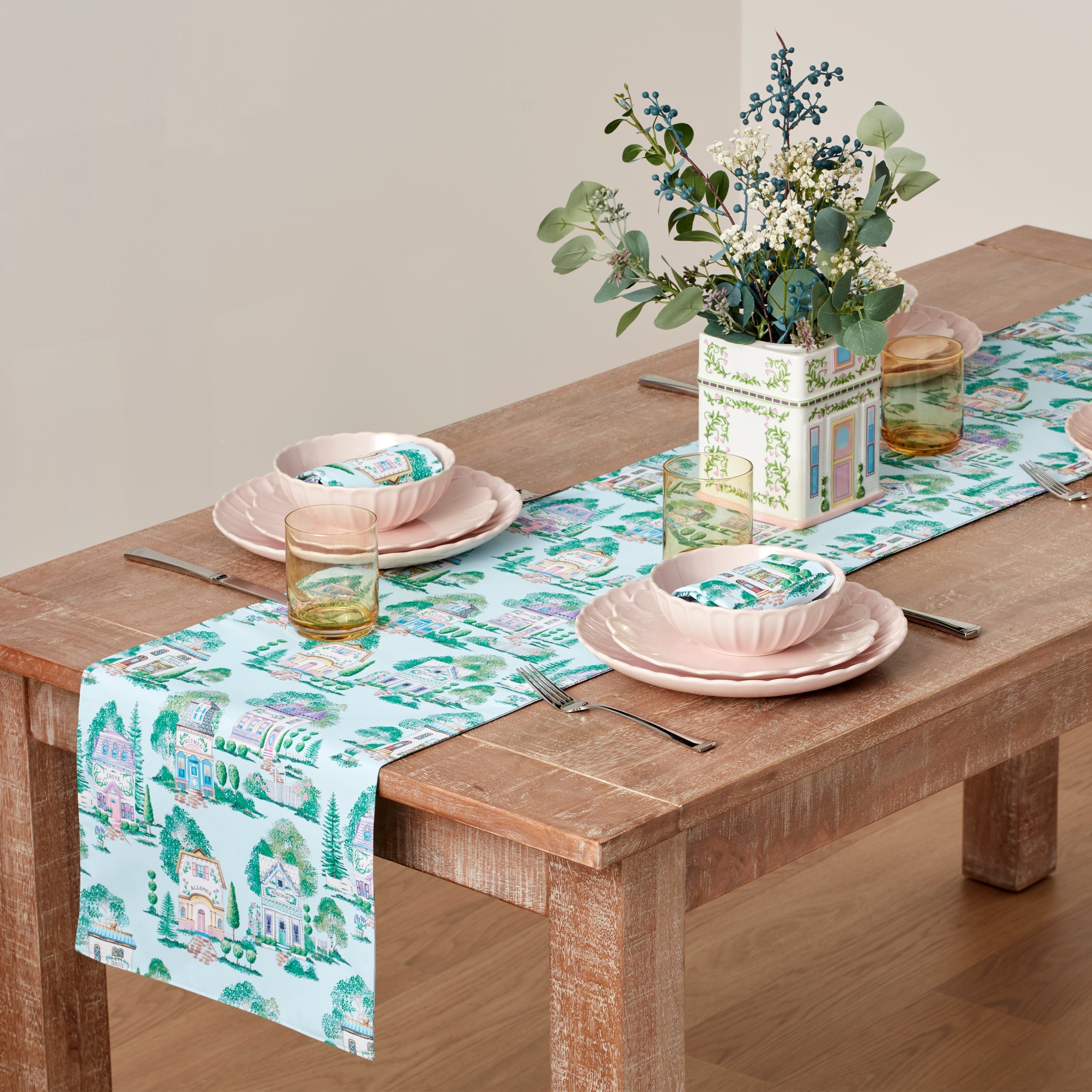 Lenox Everyday Flatware Lenox Spice Village Allover 14x70 Table Runner - Image 2