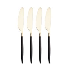 Lenox Everyday Flatware Gaze Black Champagne Satin Spreaders, Set of 4