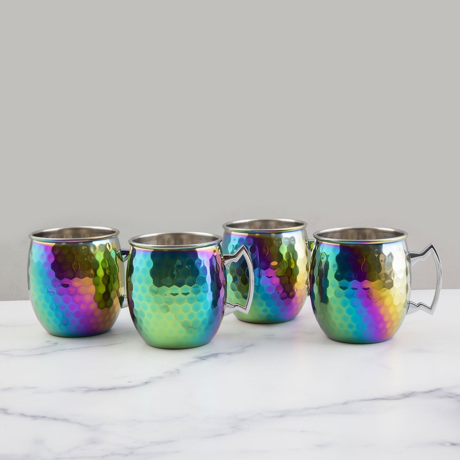 Lenox Everyday Flatware Hammered Rainbow Moscow Mule Mugs, Set of 4