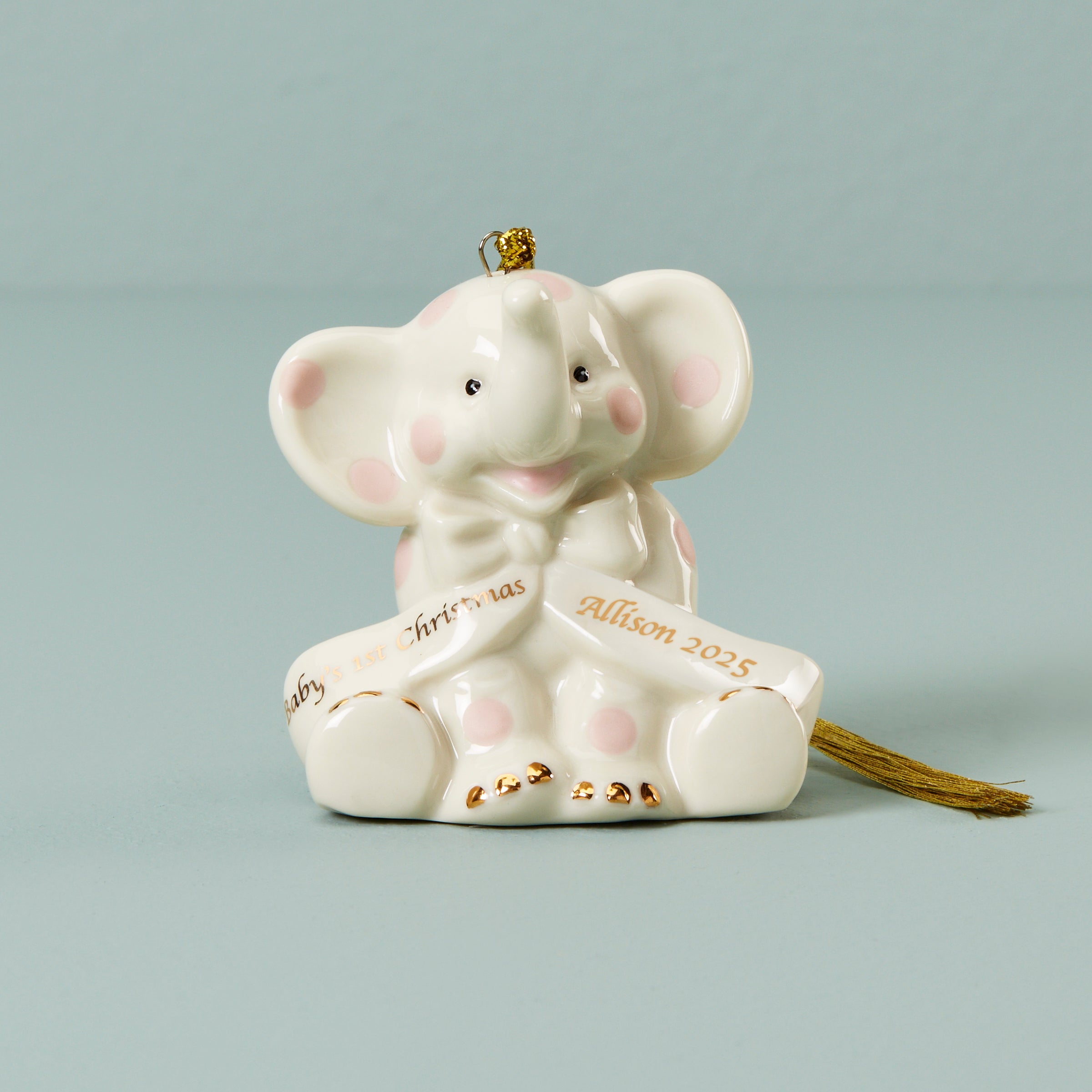 Lenox Everyday Flatware Personalized Pink Elephant Ornament