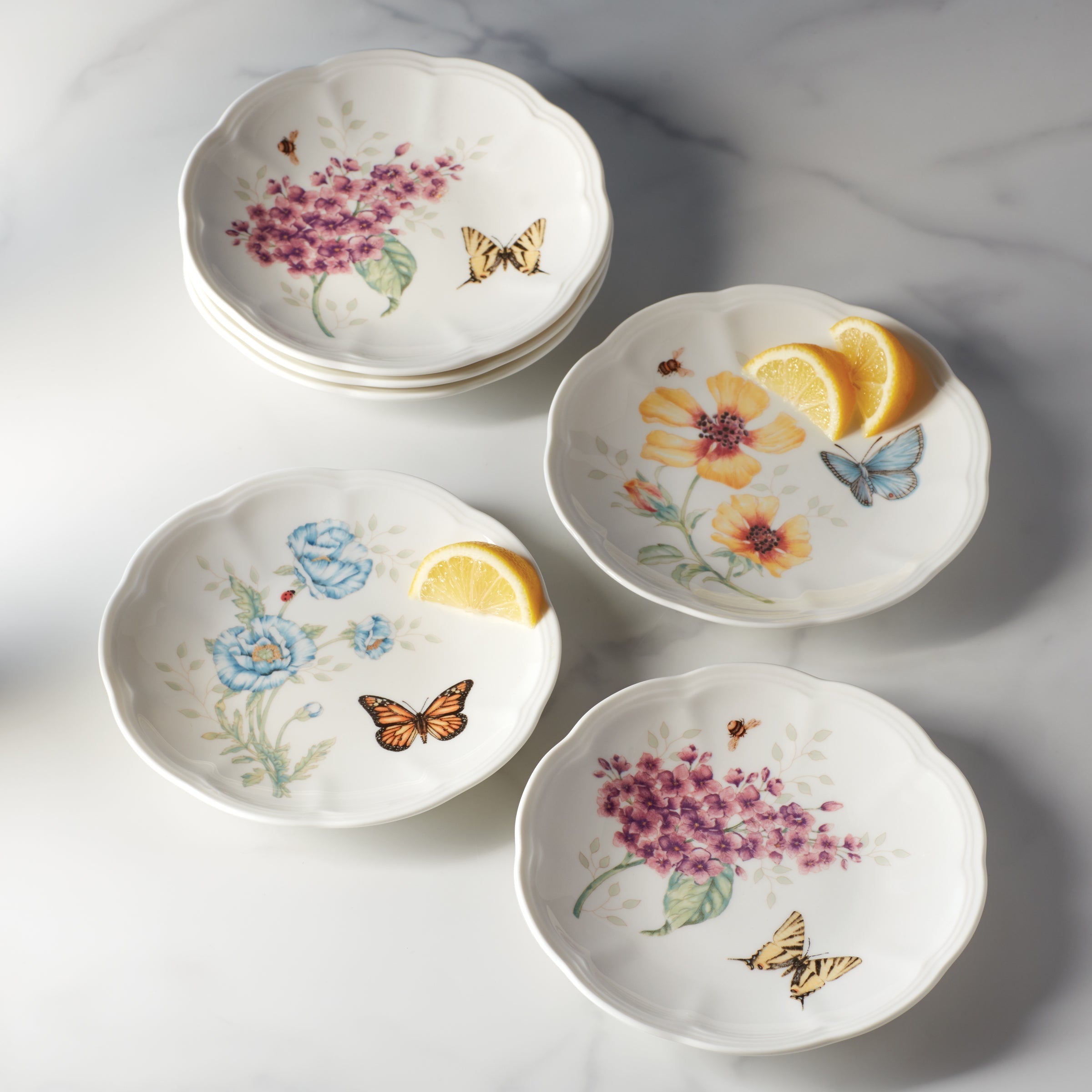Lenox Everyday Flatware Butterfly Meadow 6-Piece Tidbit Plate Set - Image 2