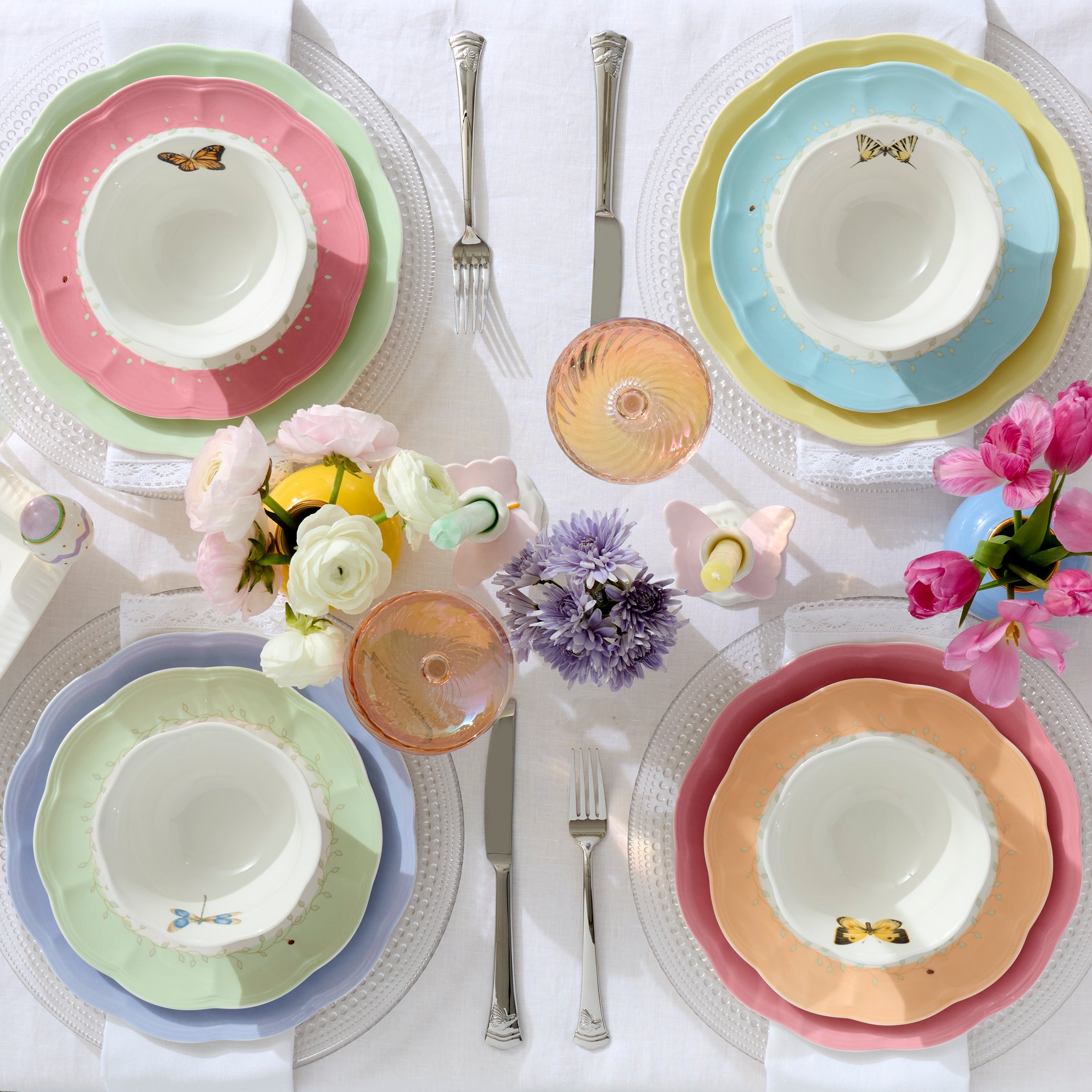 Lenox Everyday Flatware Butterfly Meadow Colors 18-Piece Dinnerware Set - Image 3