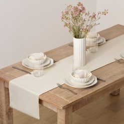 Lenox Everyday Flatware French Perle Solid Natural White 14x90 Table Runner