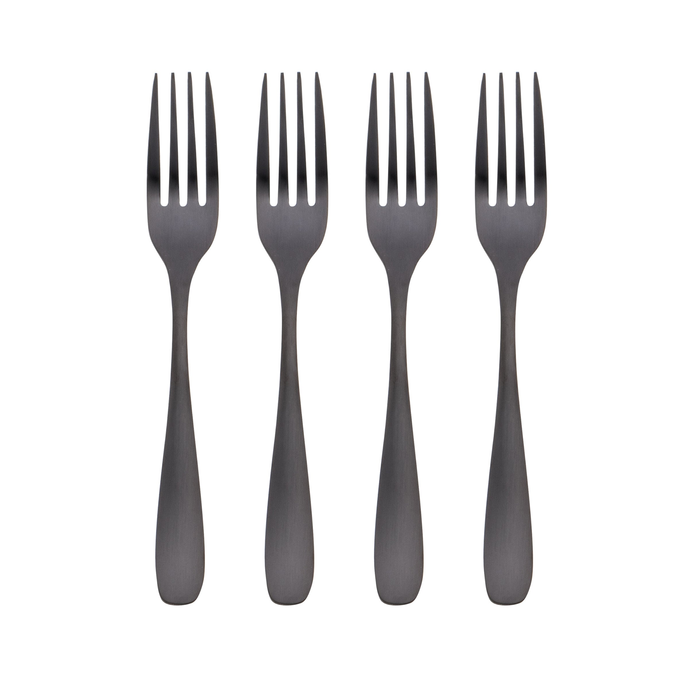 Lenox Everyday Flatware Eliana Black Satin Salad Forks, Set of 4