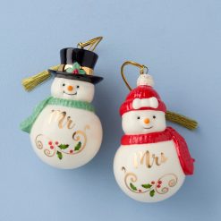 Lenox Everyday Flatware Mr & Mrs Snowman Ornaments