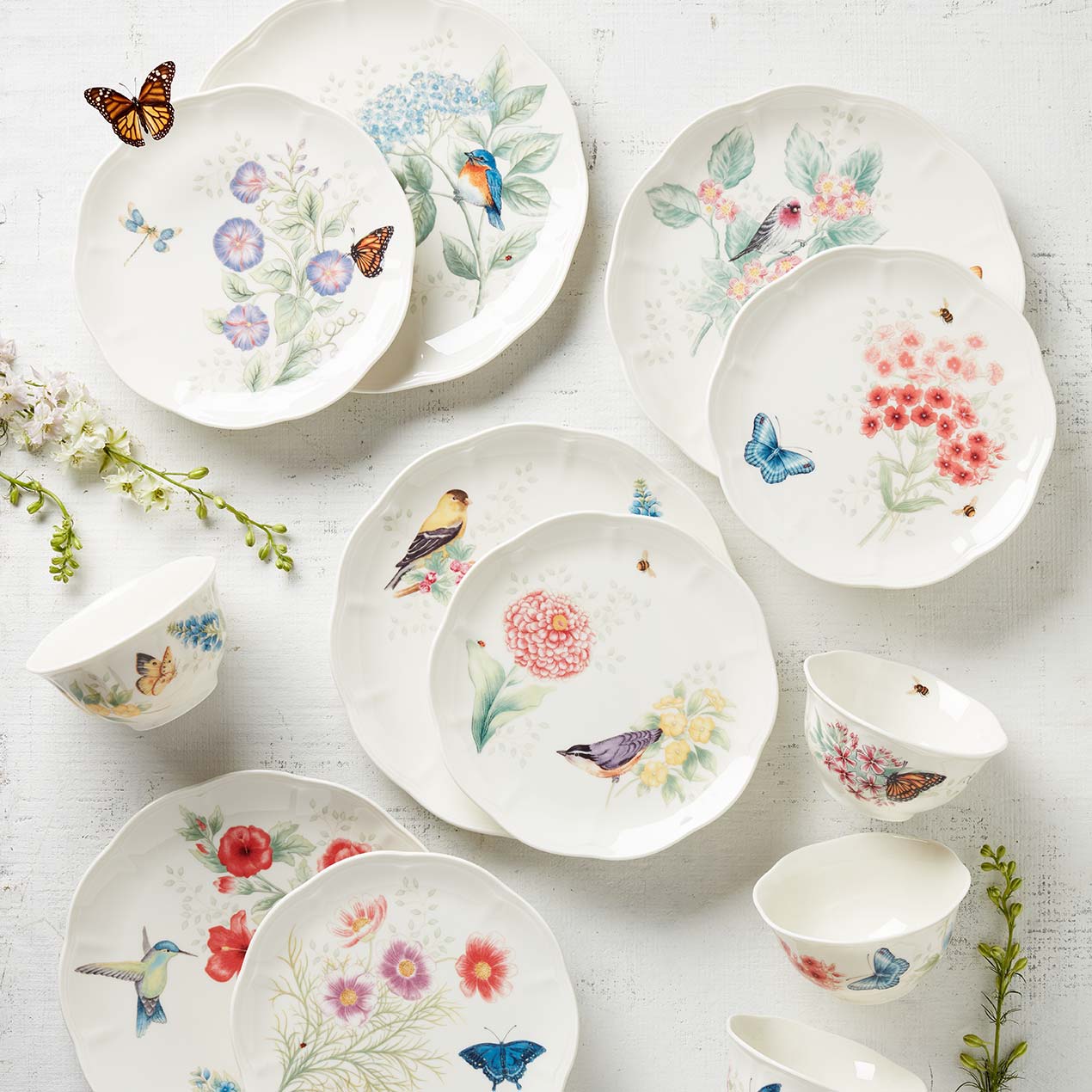Lenox Everyday Flatware Butterfly Meadow Flutter Mugs, Set of 4 - Image 2
