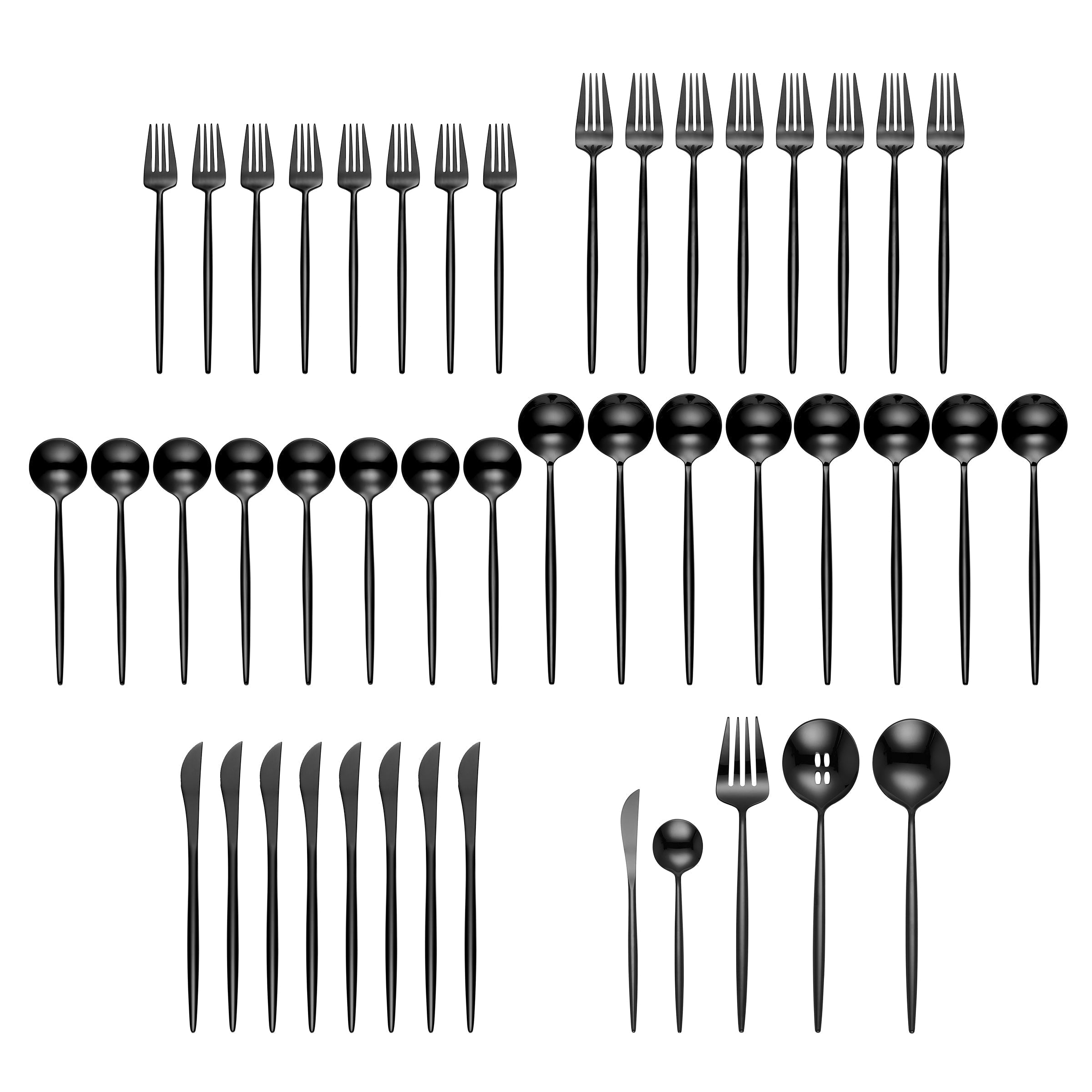 Lenox Everyday Flatware Zephyr Black Mirror 45-Piece Flatware Set - Image 3