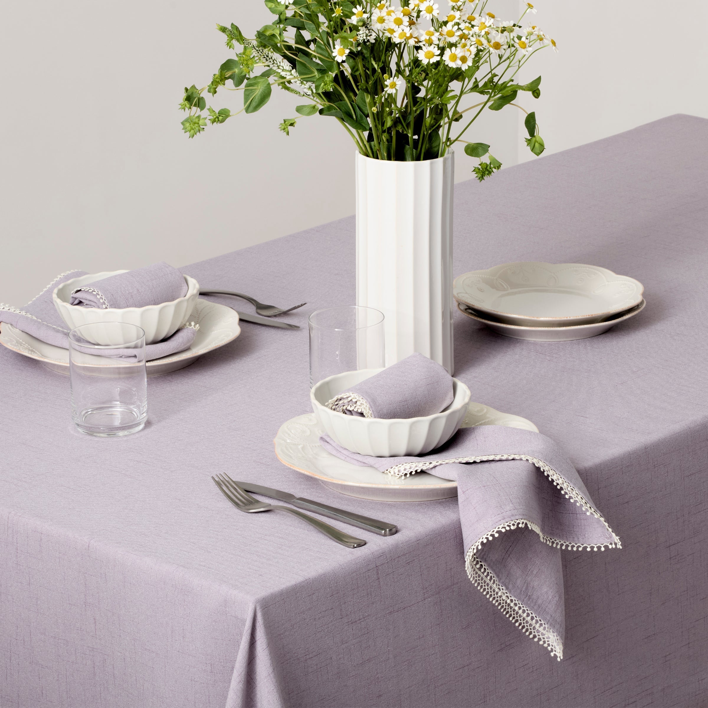 Lenox Everyday Flatware French Perle Violet 60x84 Tablecloth - Image 4