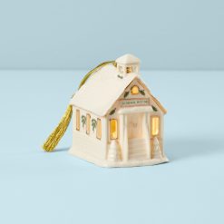 Lenox Everyday Flatware Christmas Village School Lit Ornament