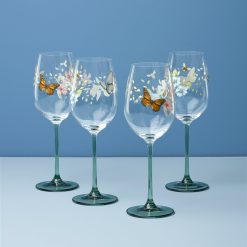 Lenox Everyday Flatware Butterfly Meadow Wine Glasses, Set of 4