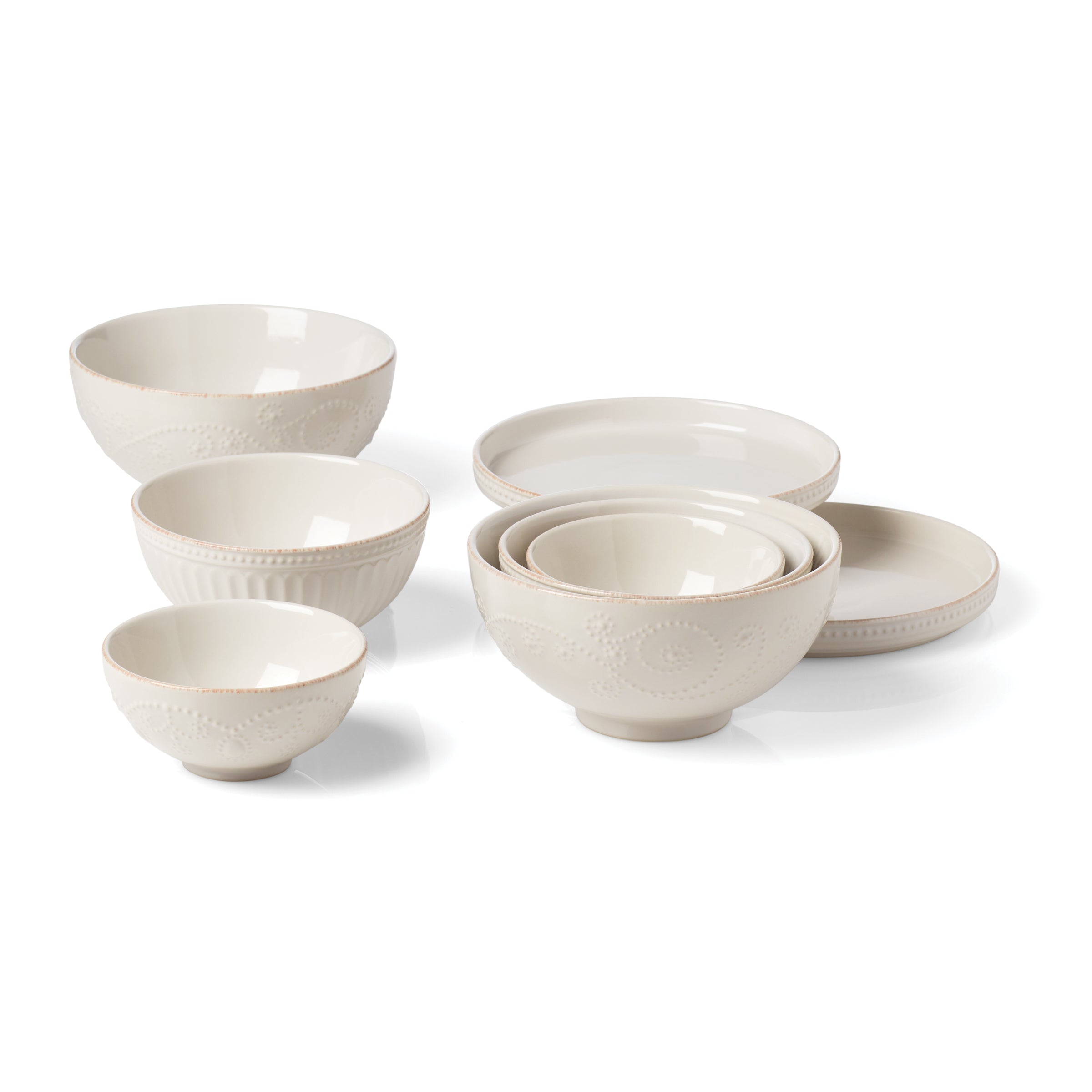 Lenox Everyday Flatware French Perle Luna 8-Piece Nesting Dinnerware Set - Image 3