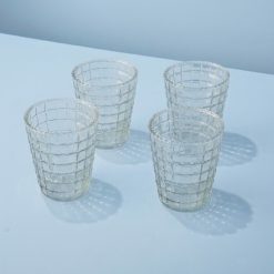 Lenox Everyday Flatware Ruffle Glass Lattice Tumblers, Set of 4