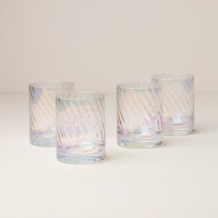 Lenox Everyday Flatware Tuscany Classics Iridescent Double Old Fashion Glasses, Set of 4