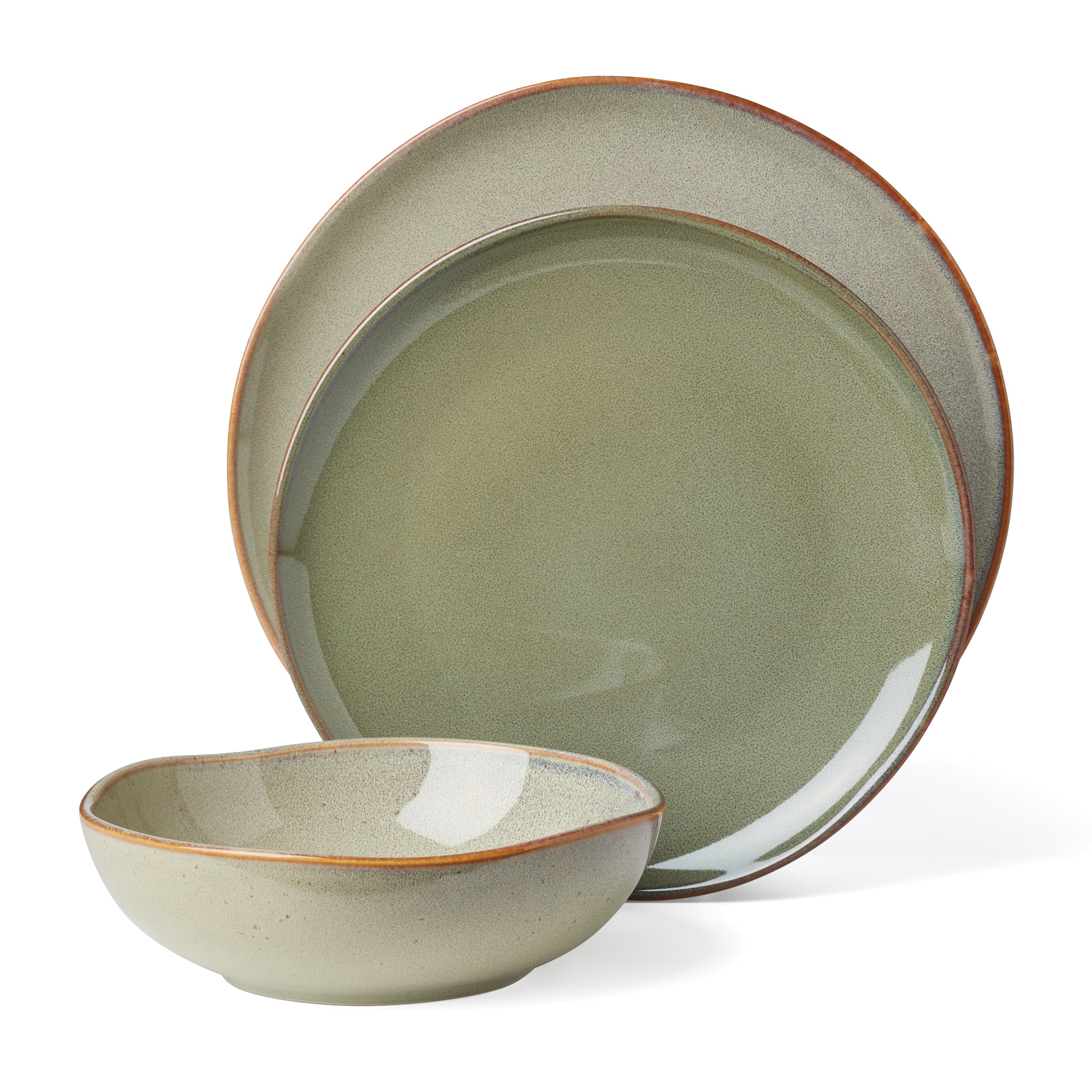 Lenox Everyday Flatware Organic Shades Sage Green 12-Piece Dinnerware Set - Image 5