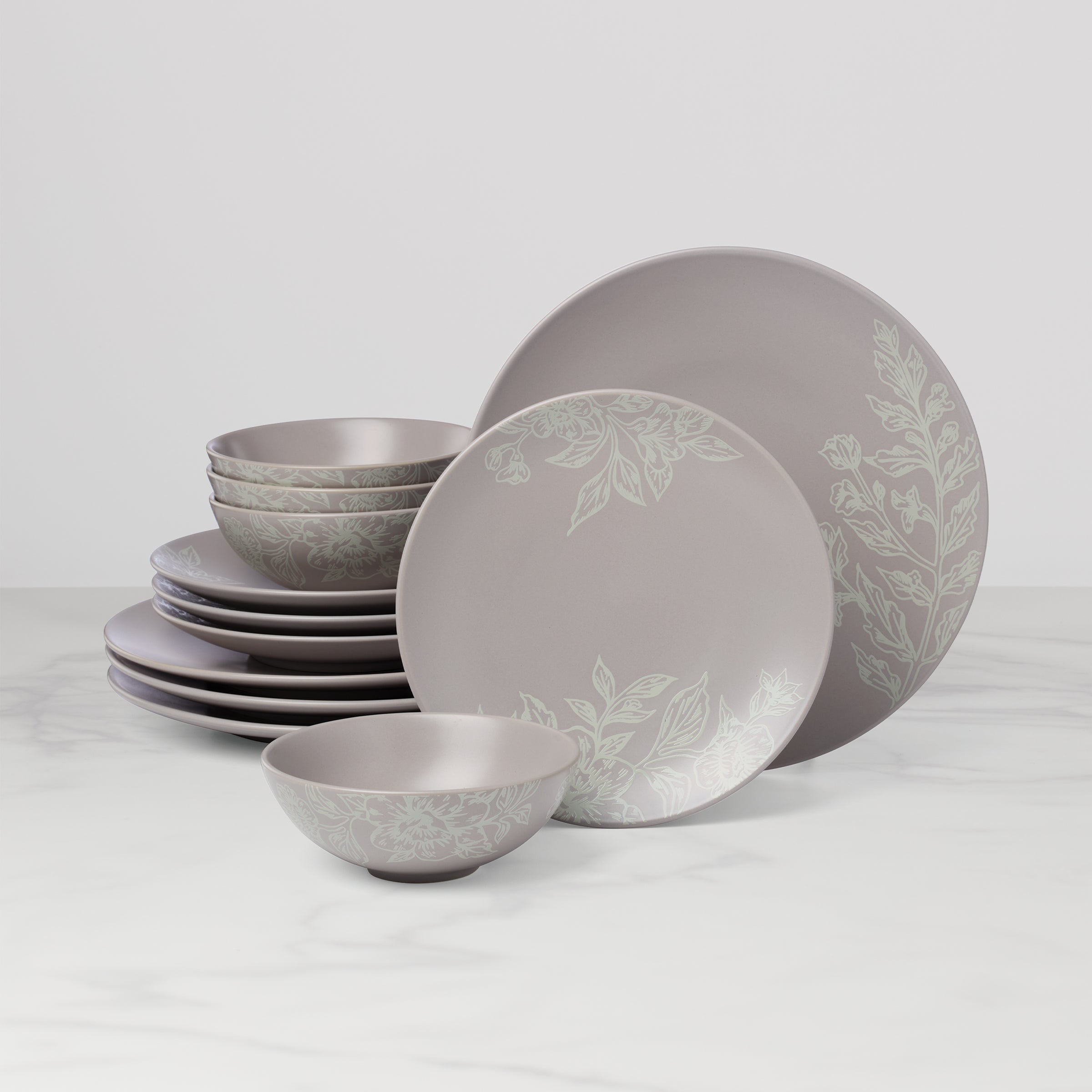 Lenox Everyday Flatware Roseto Pumice 12-Piece Dinnerware Set