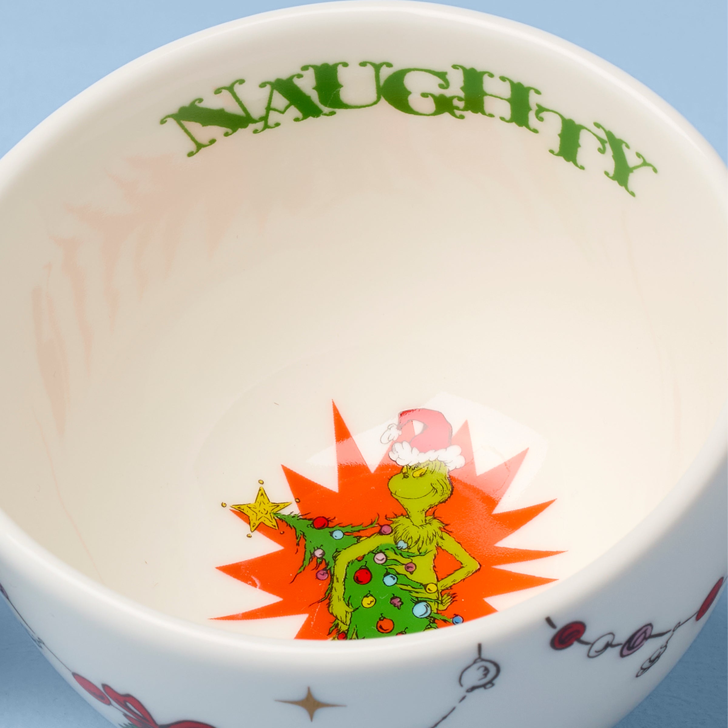 Lenox Everyday Flatware Merry Grinchmas Naughty or Nice Double Dip Bowl - Image 6
