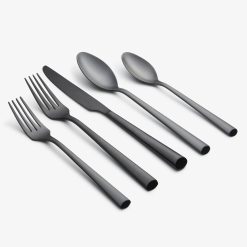 Lenox Everyday Flatware Gilda Black Satin 20-Piece Flatware Set