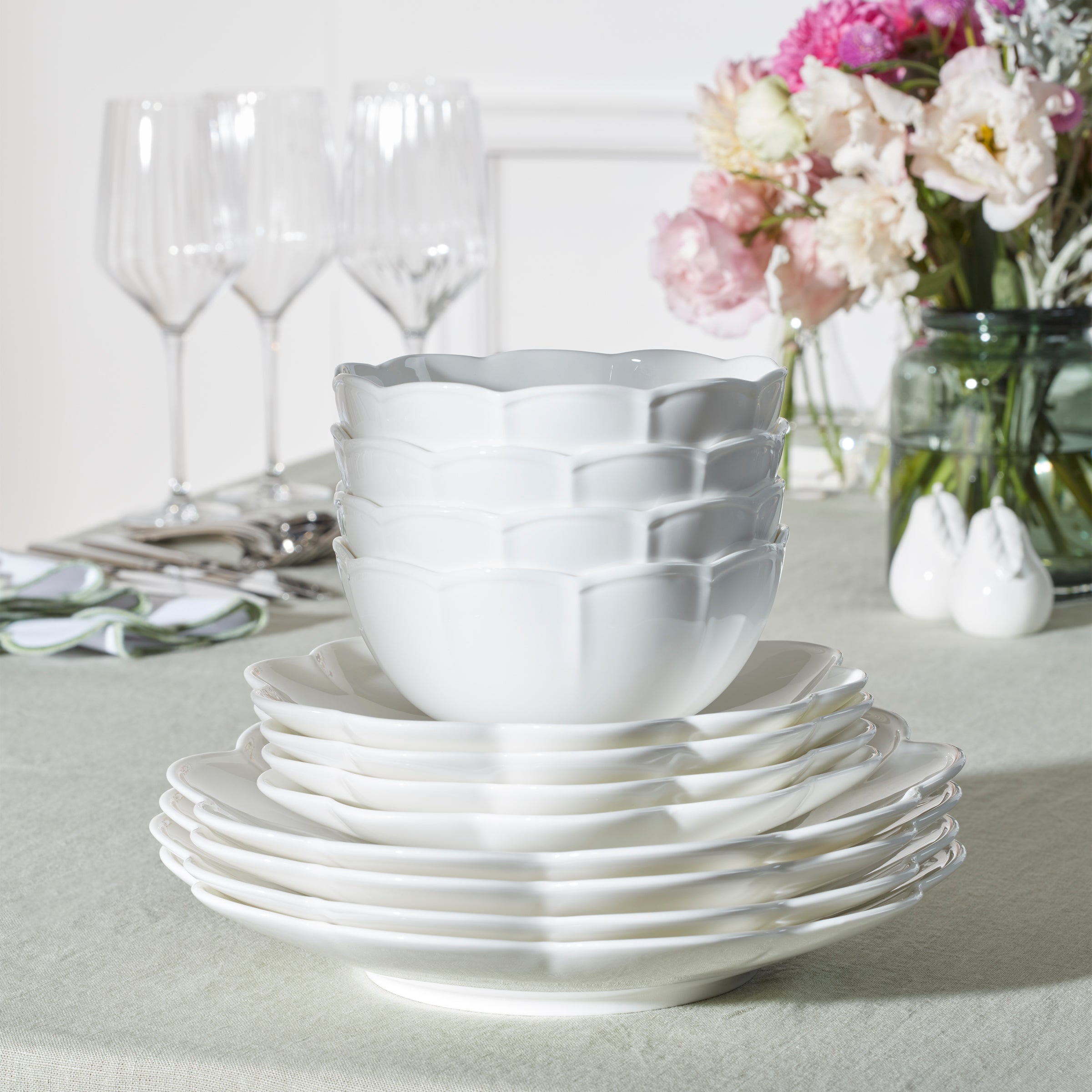 Lenox Everyday Flatware Studio 1414 Scallop 12-Piece Dinnerware Set - Image 10