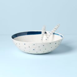 Lenox Everyday Flatware Blue Bay Melamine Salad Bowl With Servers