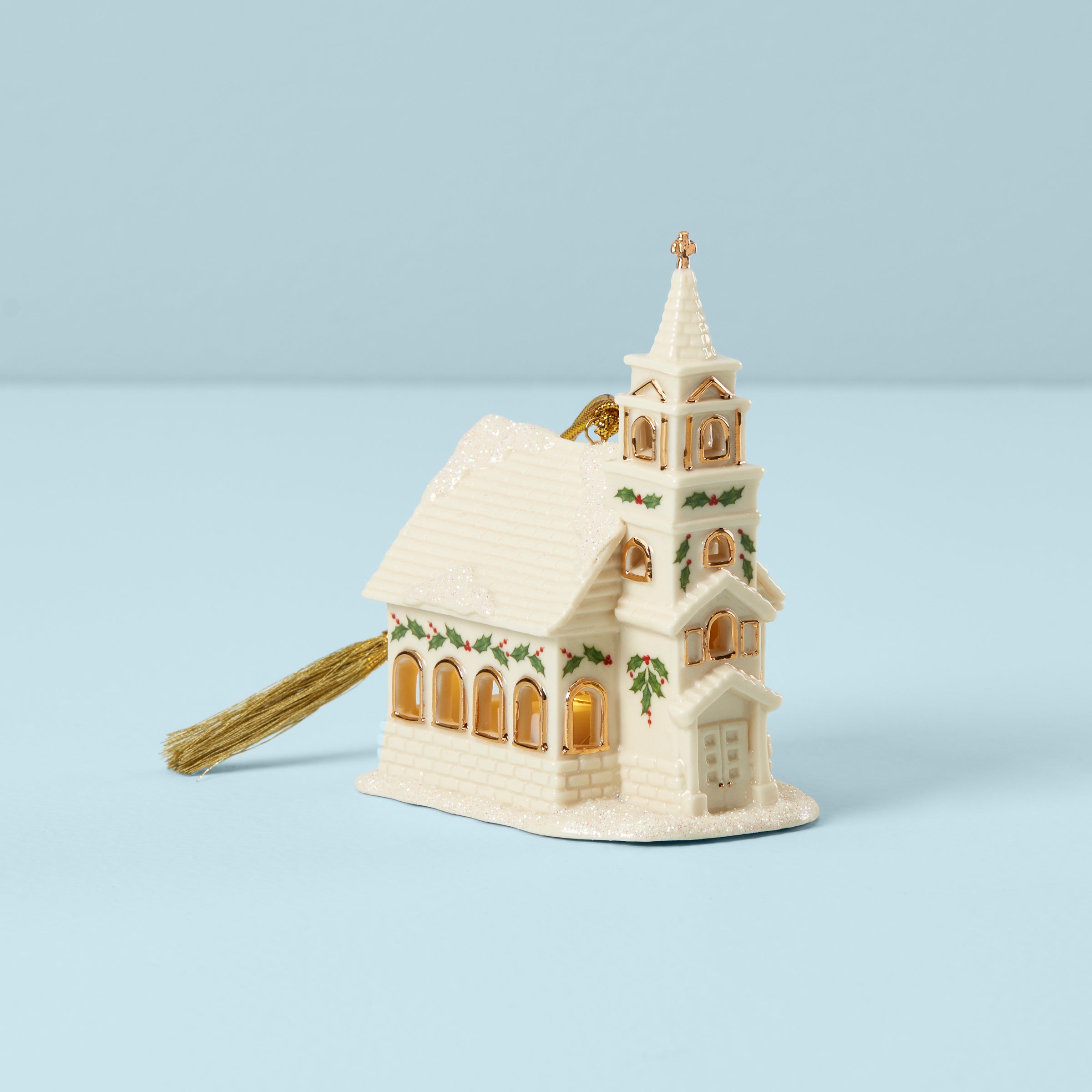 Lenox Everyday Flatware Christmas Village Church Lit Ornament