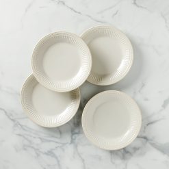Lenox Everyday Flatware French Perle Groove White Dinner Plates, Set of 4