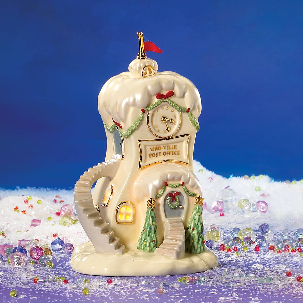 Lenox Everyday Flatware Who-Ville Post Office Lit Figurine - Image 4
