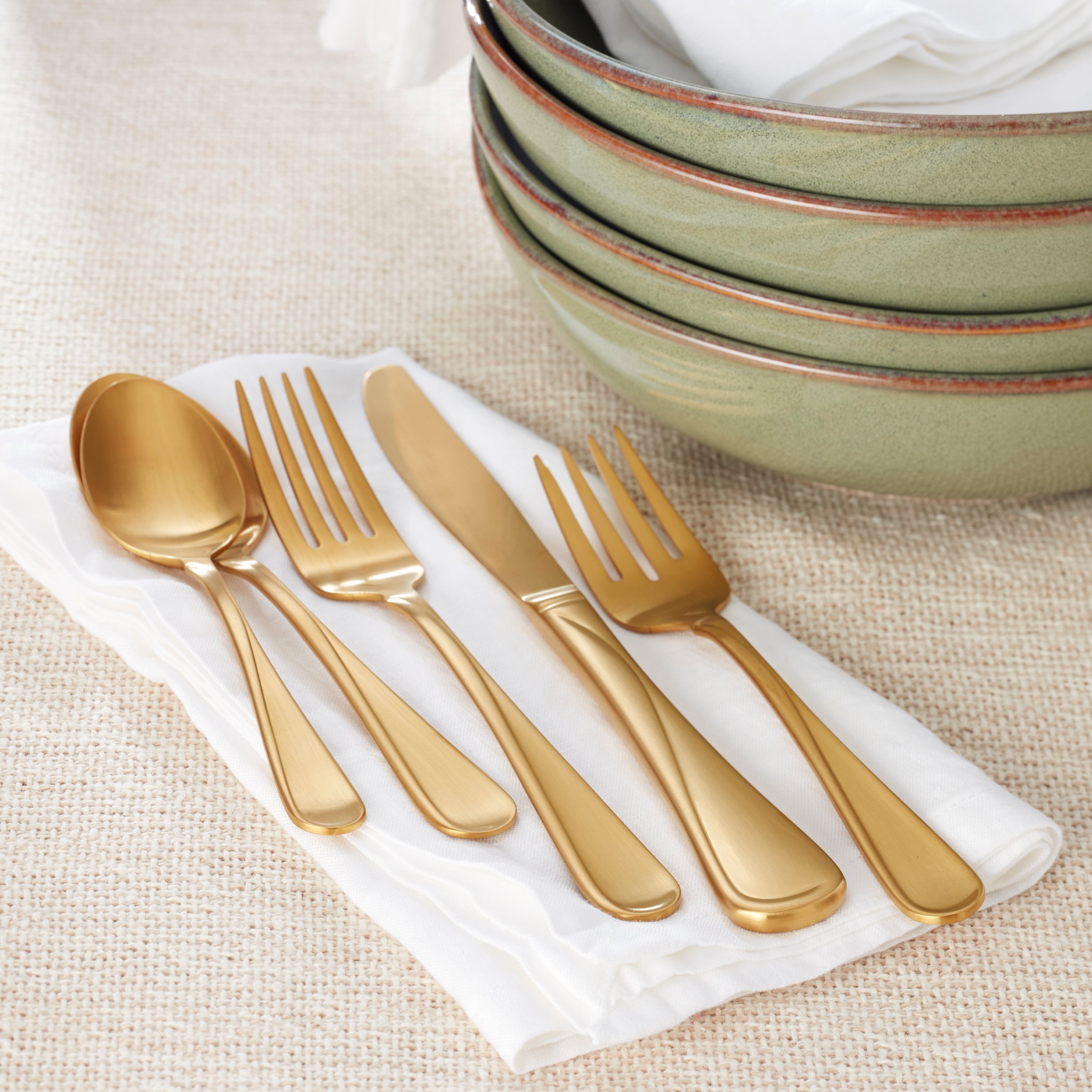 Lenox Everyday Flatware Flight Gold Satin 20-Piece Flatware Set - Image 4
