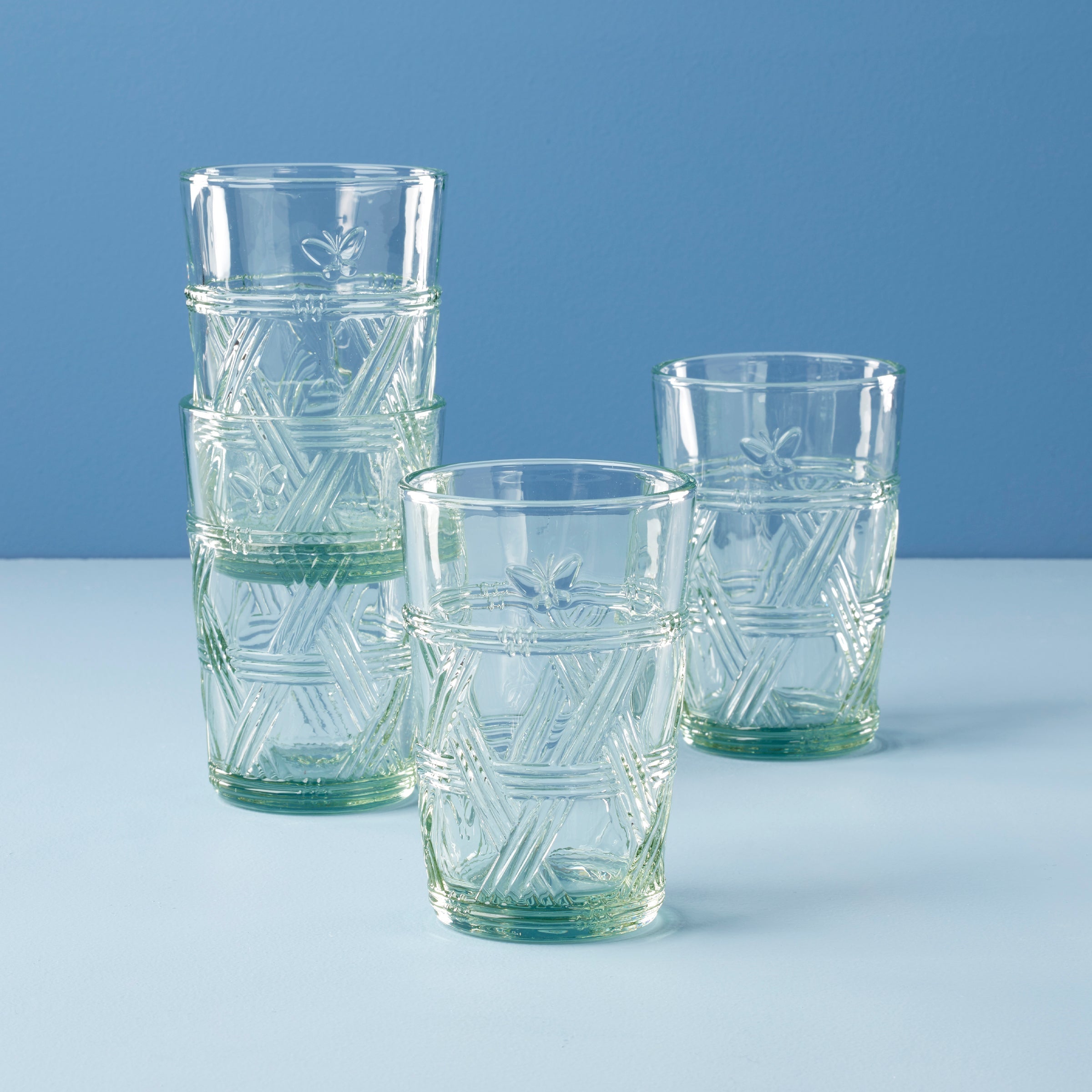 Lenox Everyday Flatware Butterfly Meadow Green Tall Glasses, Set of 4