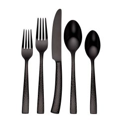 Lenox Everyday Flatware Paris Hammered Gunmetal Titanium 20-Piece Flatware Set