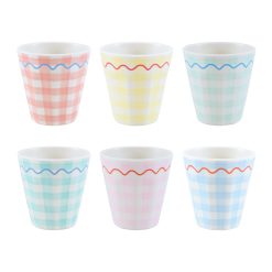 Lenox Everyday Flatware Gingham Reusable Cups, Set of 6
