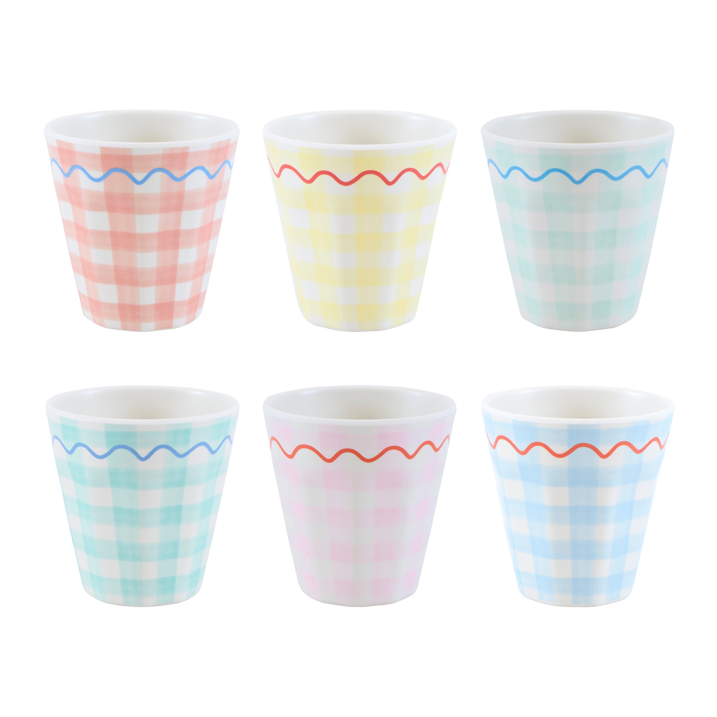 Lenox Everyday Flatware Gingham Reusable Cups, Set of 6