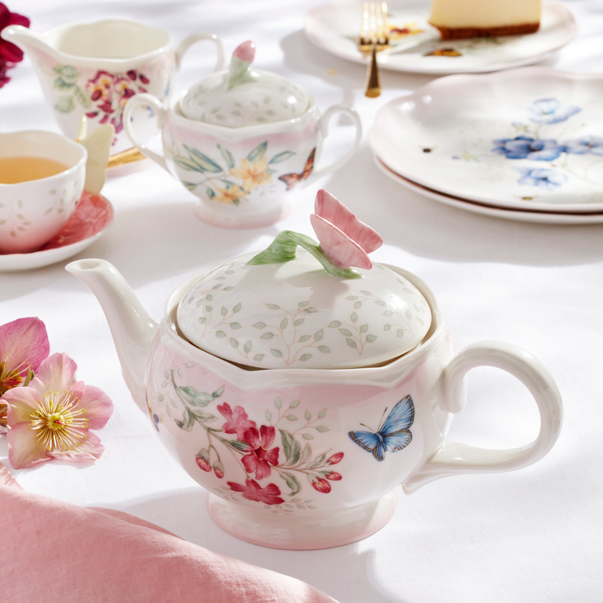 Lenox Everyday Flatware Butterfly Meadow Pink Ombre 5-Piece Tea Set - Image 3