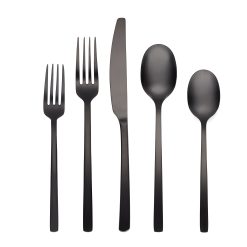 Lenox Everyday Flatware Beacon Black Satin 45-Piece Flatware Set